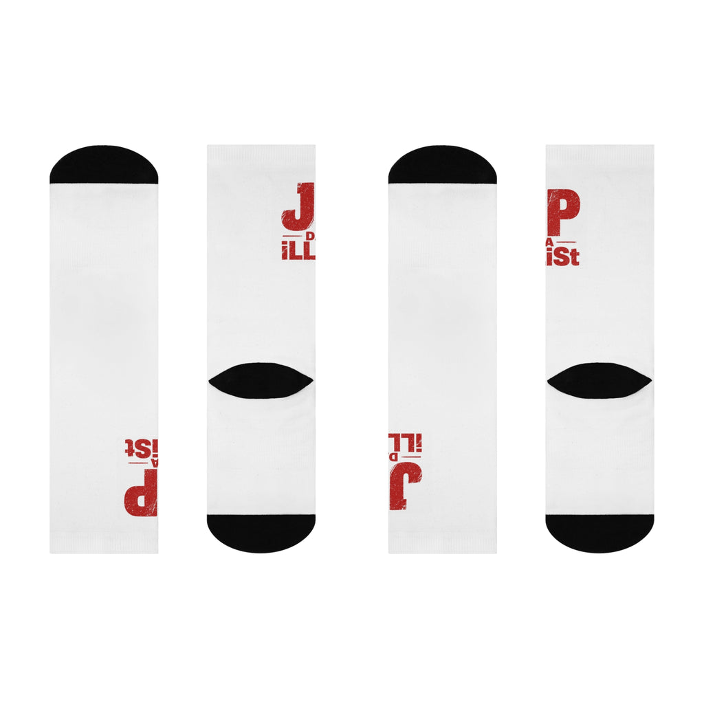 Cushioned Crew Socks — 'JP Da ILList' Graphic Athletic Crew Socks
